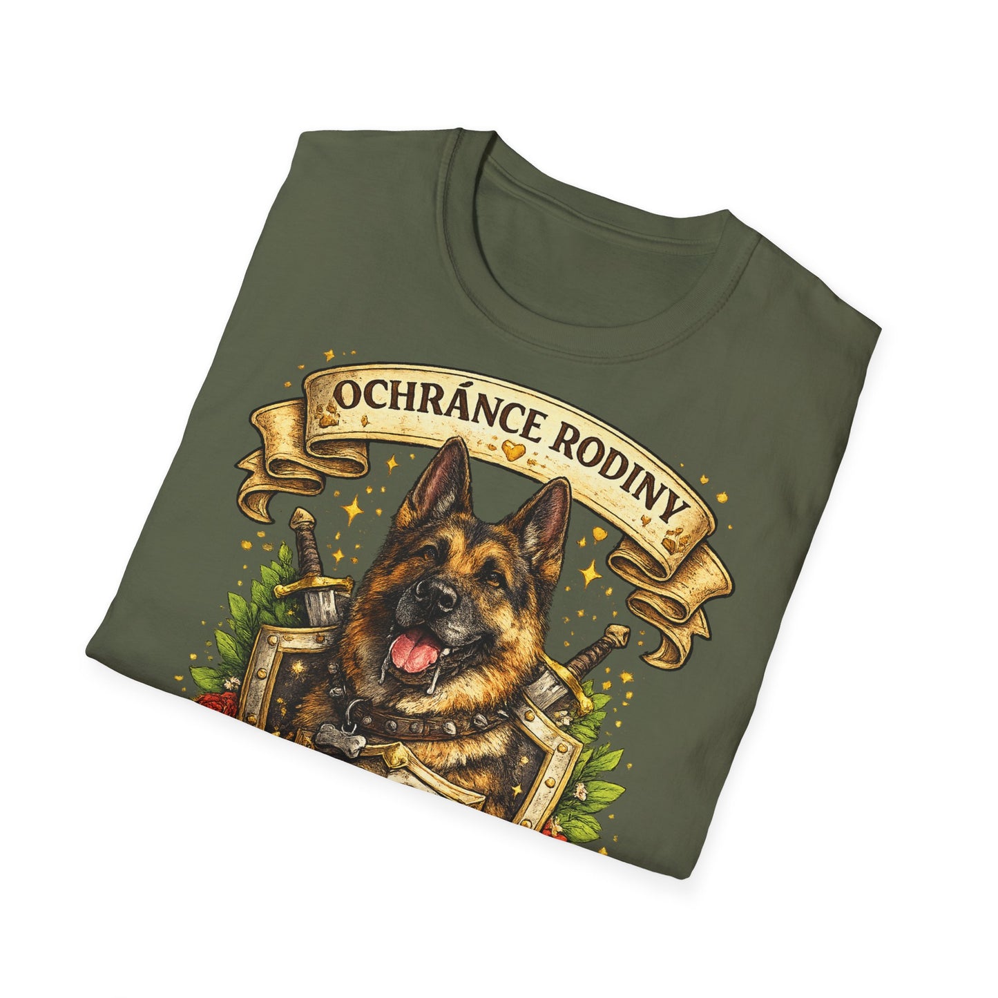 Německý ovčák, ochránce rodiny — tričko v barvě Daisy