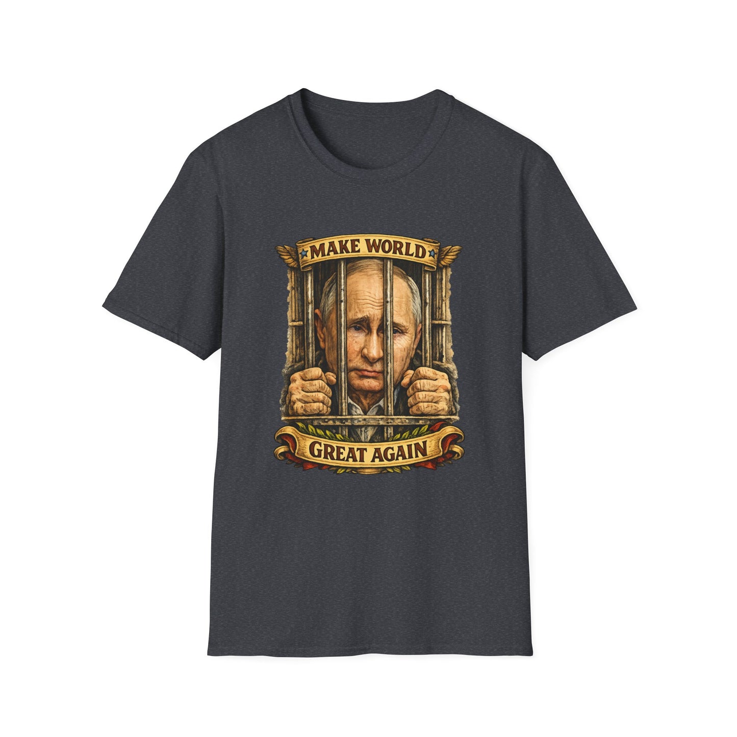 Make world great again — tričko v barvě Dark Chocolate