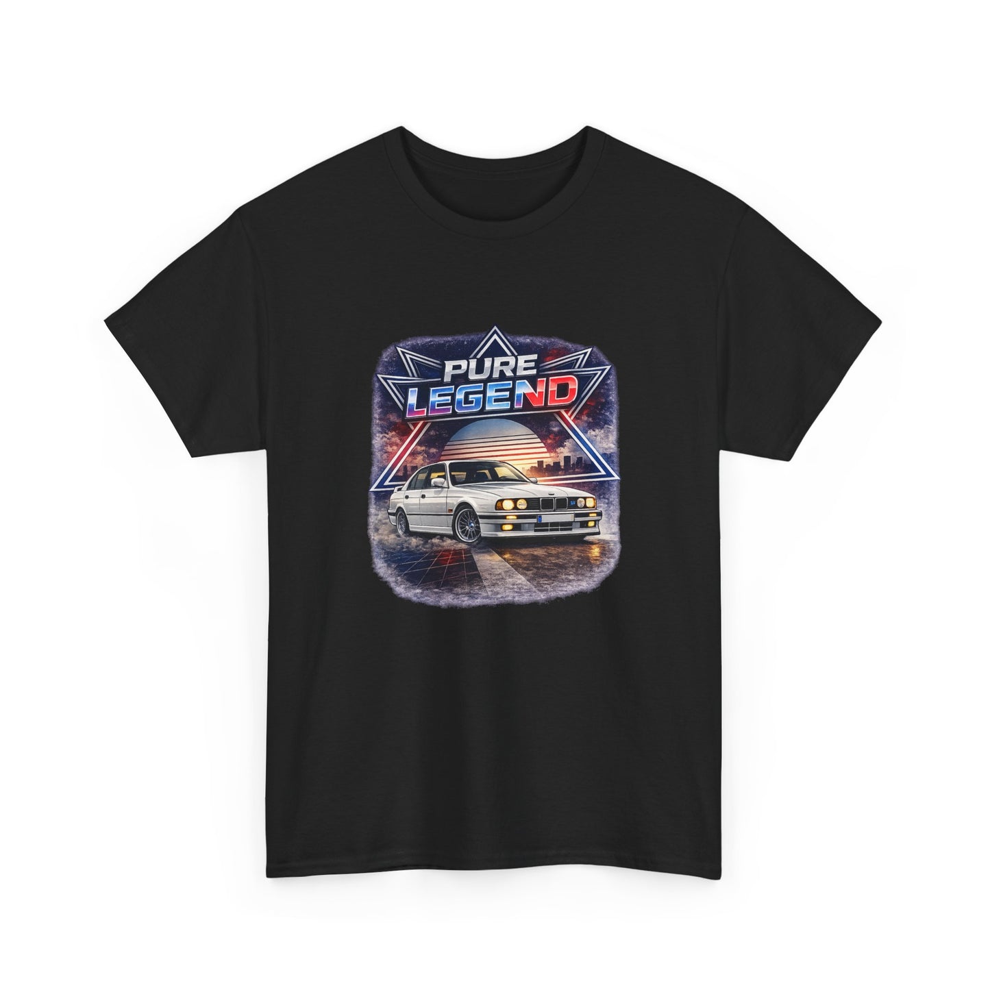Černé tričko s vintage motivem bílého BMW E34