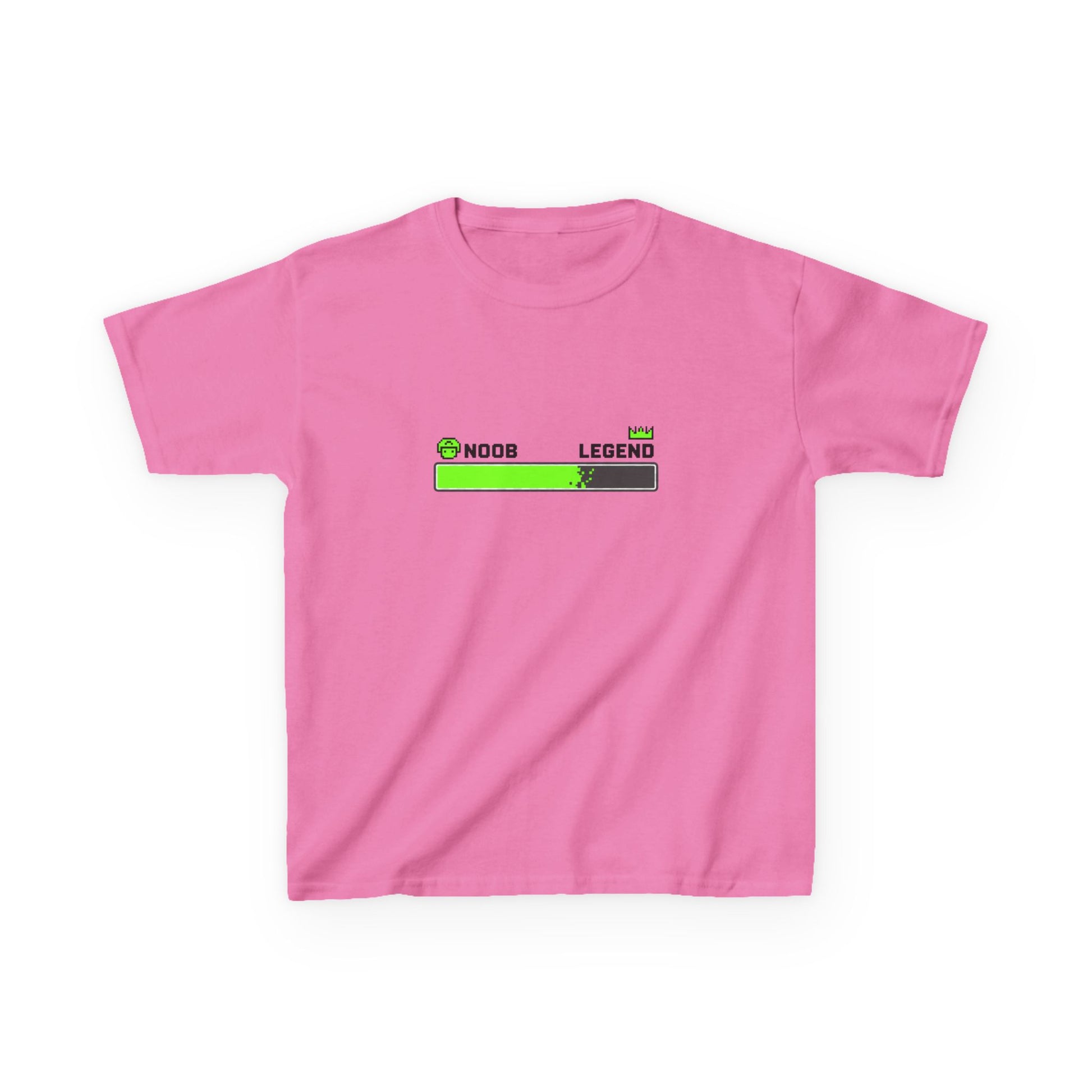 Růžové tričko s herním potiskem Noob to Legend
