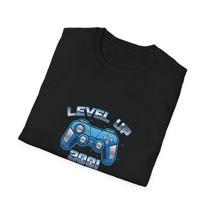 Černé tričko s potiskem herního ovladače LEVEL UP 2001