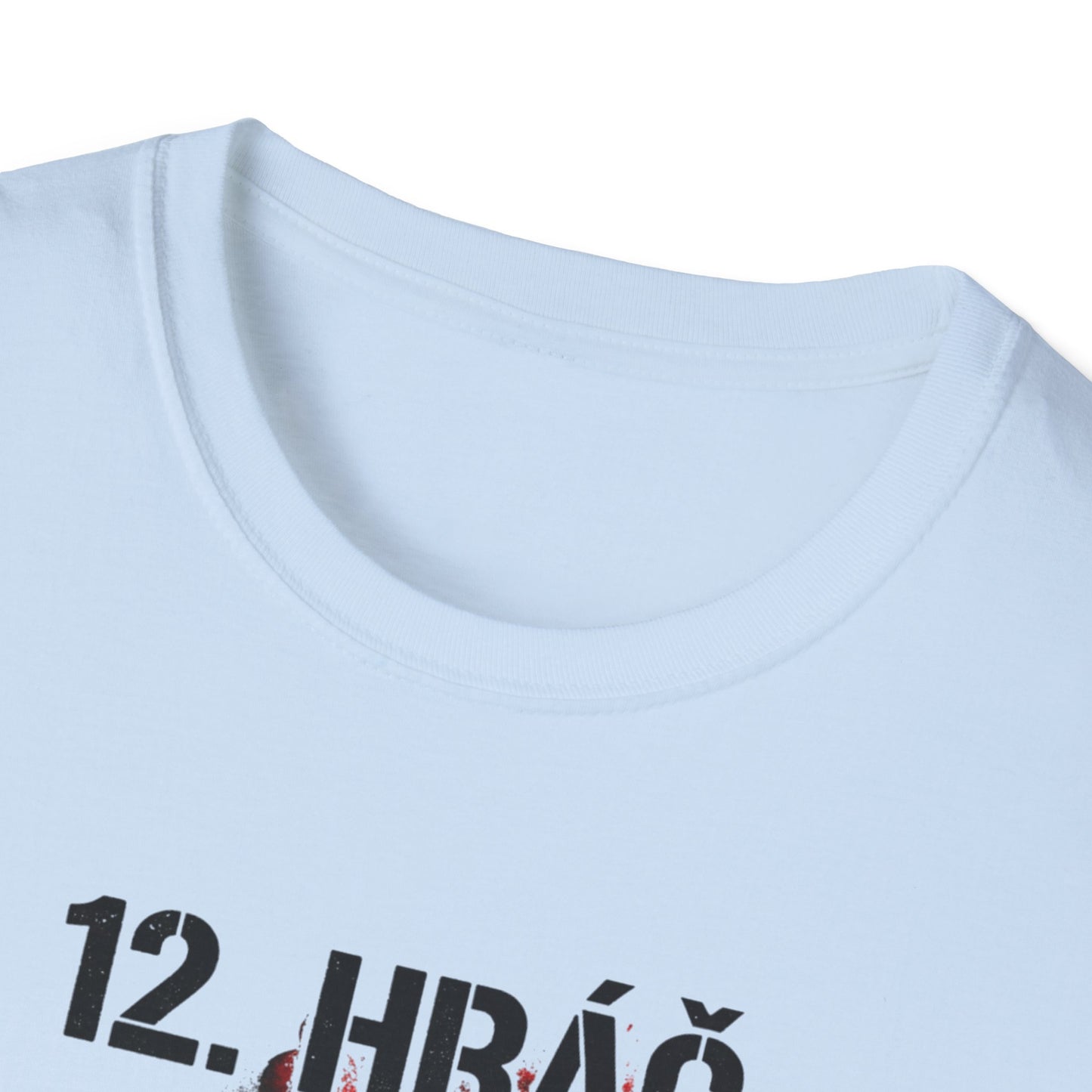 Bílé tričko s potiskem 12. HRÁČ s krvavými skvrnami