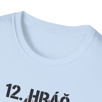 Bílé tričko s potiskem 12. HRÁČ s krvavými skvrnami