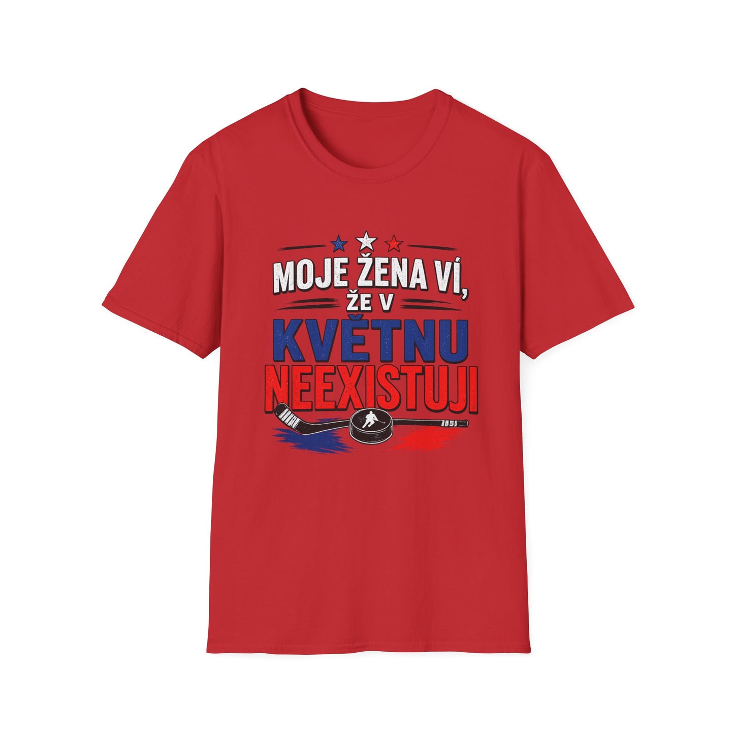 Moje žena ví, že v květnu neexistuji – vtipné hokejové tričko | dárek pro fanouška | český hokej MS