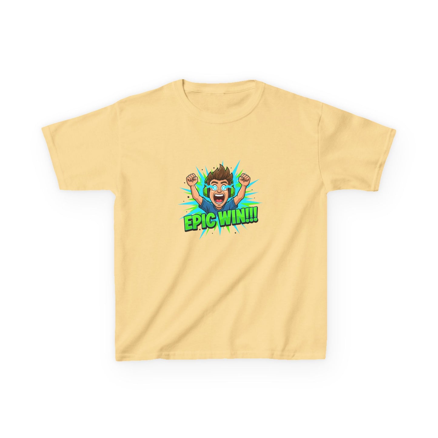 Dětské žluté tričko s nadšeným hráčem se sluchátky