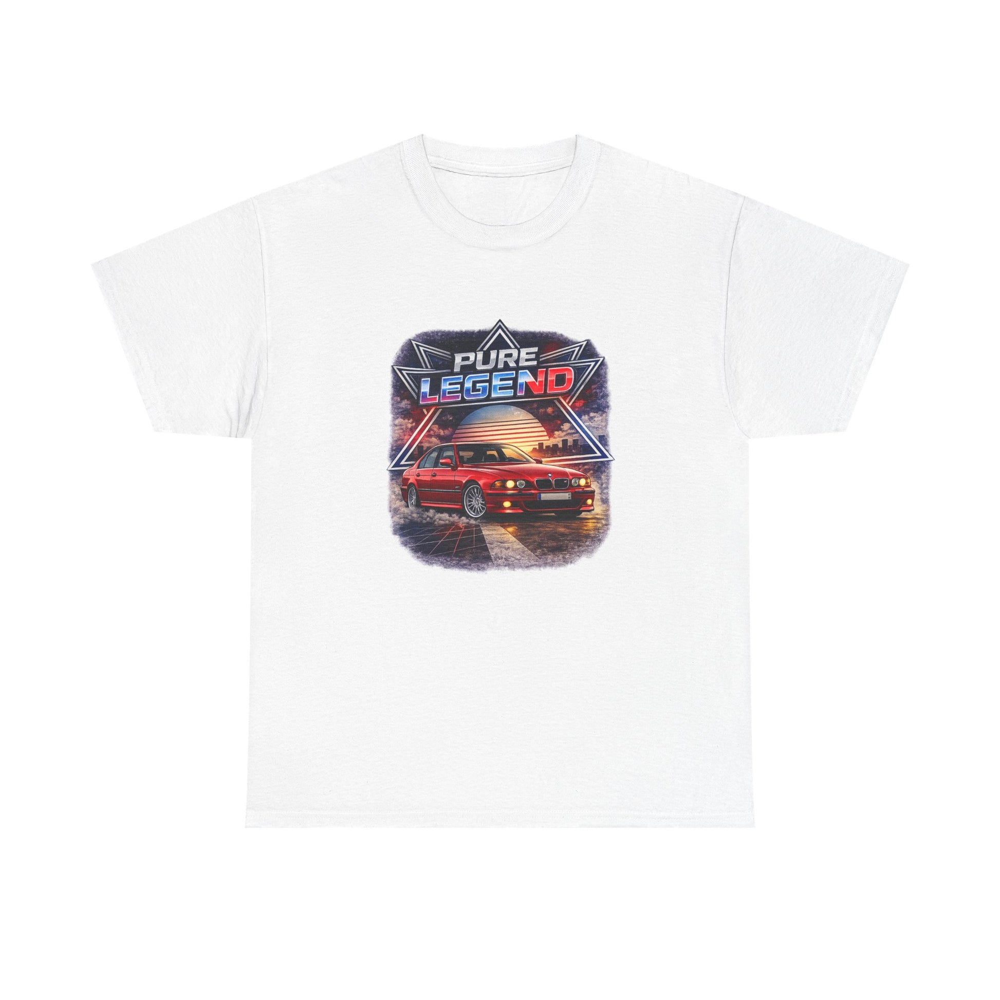 Bílé tričko s retro potiskem červeného BMW E30