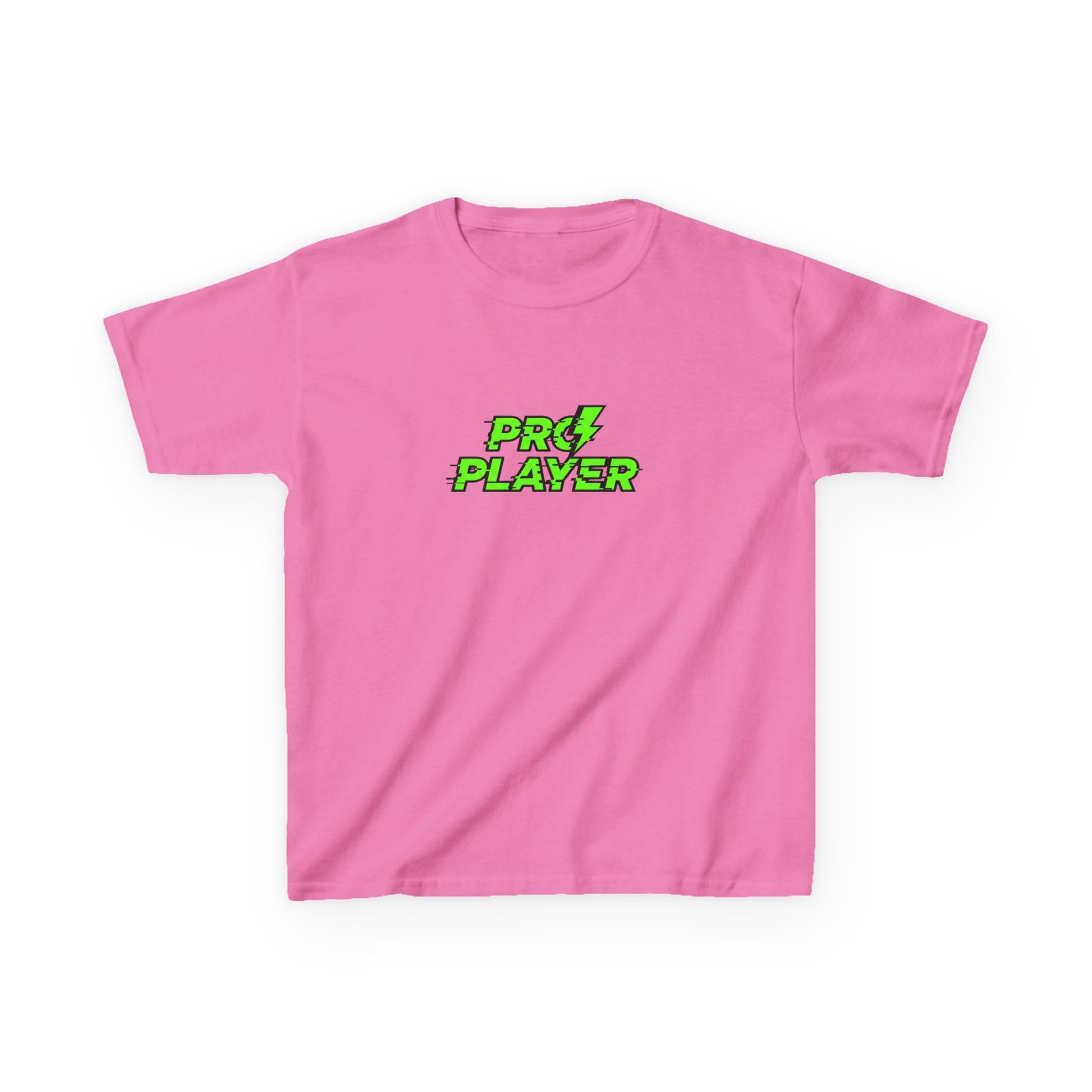 Růžové tričko s nápisem Pro Player v zelené barvě
