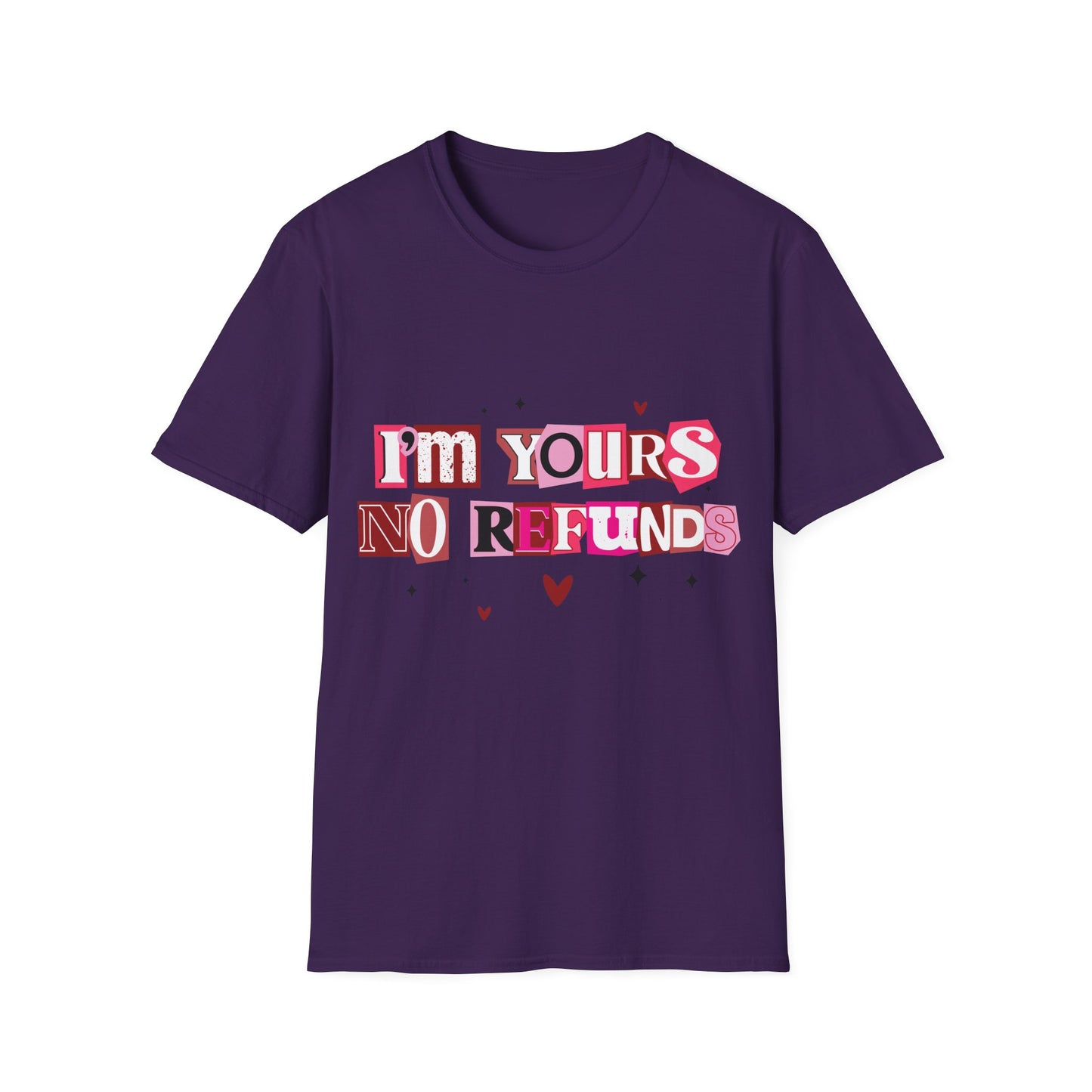 Fialové tričko s potiskem I'm Yours NO REFUNDS