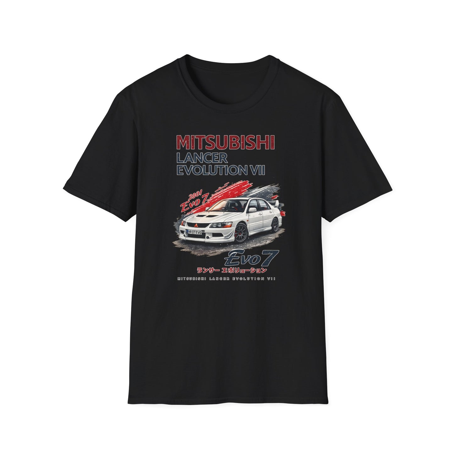 Černé tričko s potiskem Mitsubishi Lancer Evolution VII