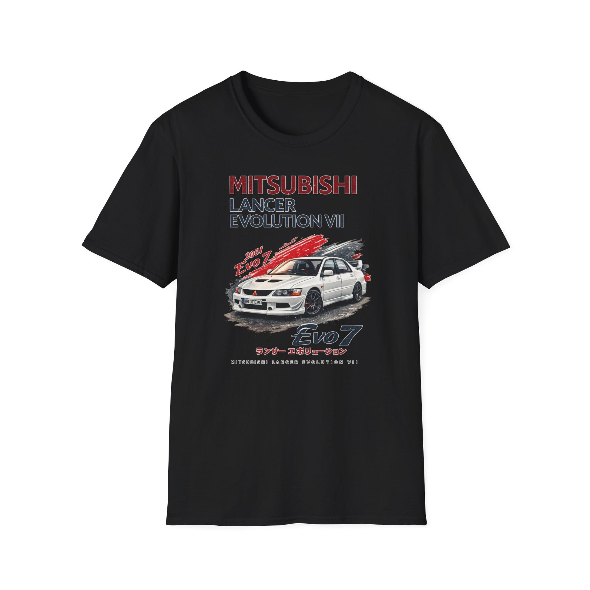 Černé tričko s potiskem Mitsubishi Lancer Evolution VII