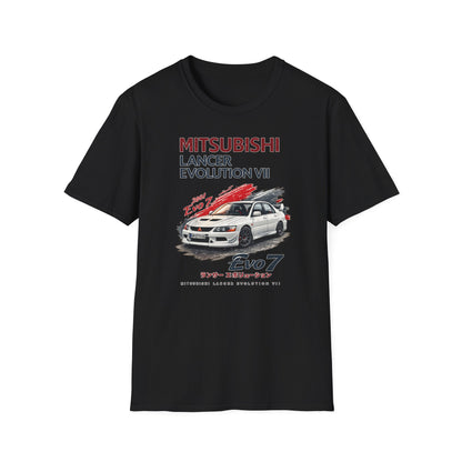 Černé tričko s potiskem Mitsubishi Lancer Evolution VII