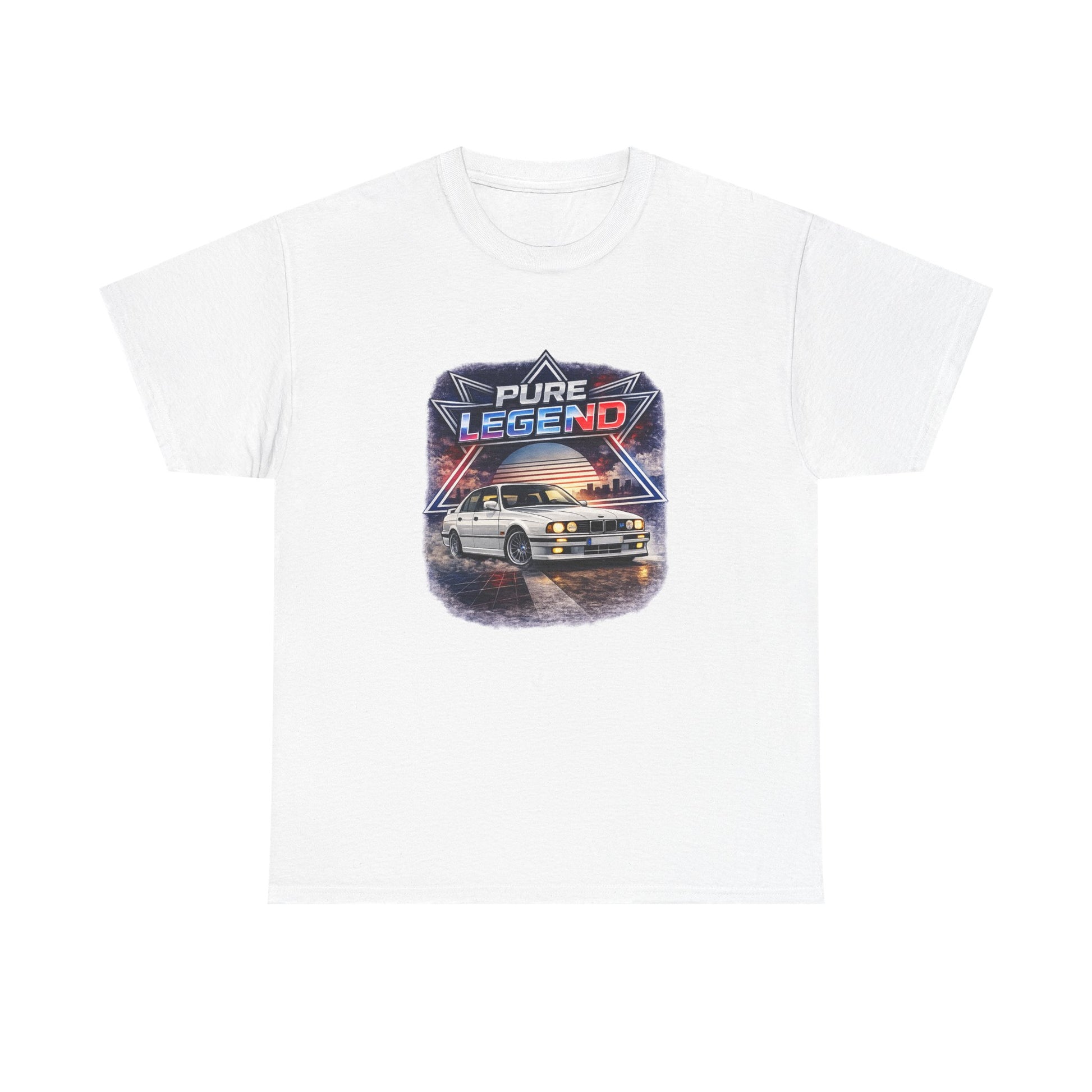 Bílé tričko s retro potiskem Pure Legend a BMW E34