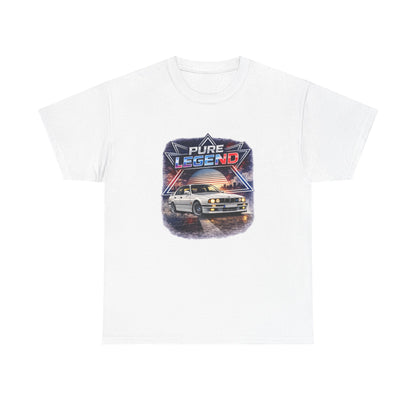 Bílé tričko s retro potiskem Pure Legend a BMW E34