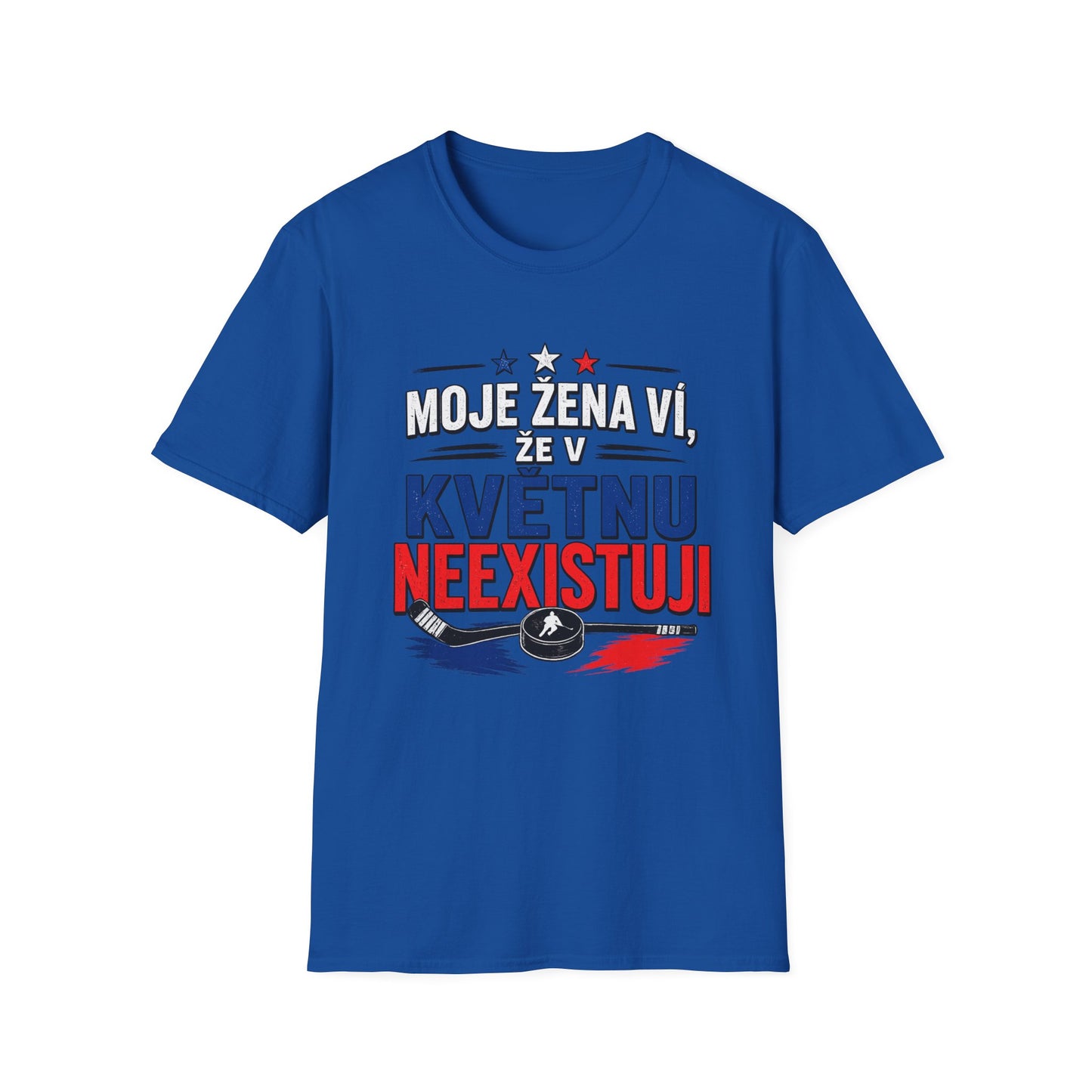 Moje žena ví, že v květnu neexistuji – vtipné hokejové tričko | dárek pro fanouška | český hokej MS