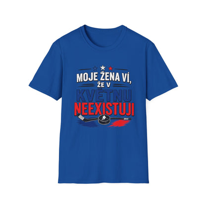 Moje žena ví, že v květnu neexistuji – vtipné hokejové tričko | dárek pro fanouška | český hokej MS