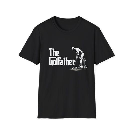 Černé tričko s nápisem The Golfather ve stylu filmu Kmotr