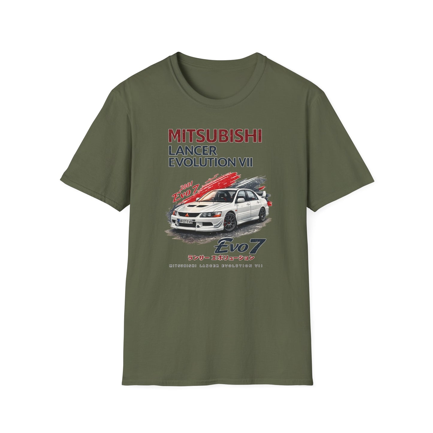 Zelené tričko s potiskem Mitsubishi Lancer Evolution VII