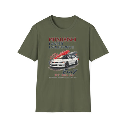 Zelené tričko s potiskem Mitsubishi Lancer Evolution VII