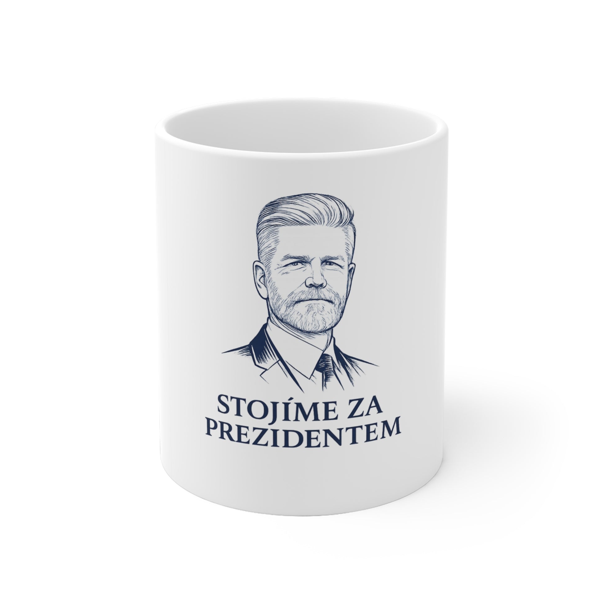 stojime za prezidentem hrnek